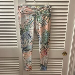 Tropical Print Ankle-Length Women's Pants